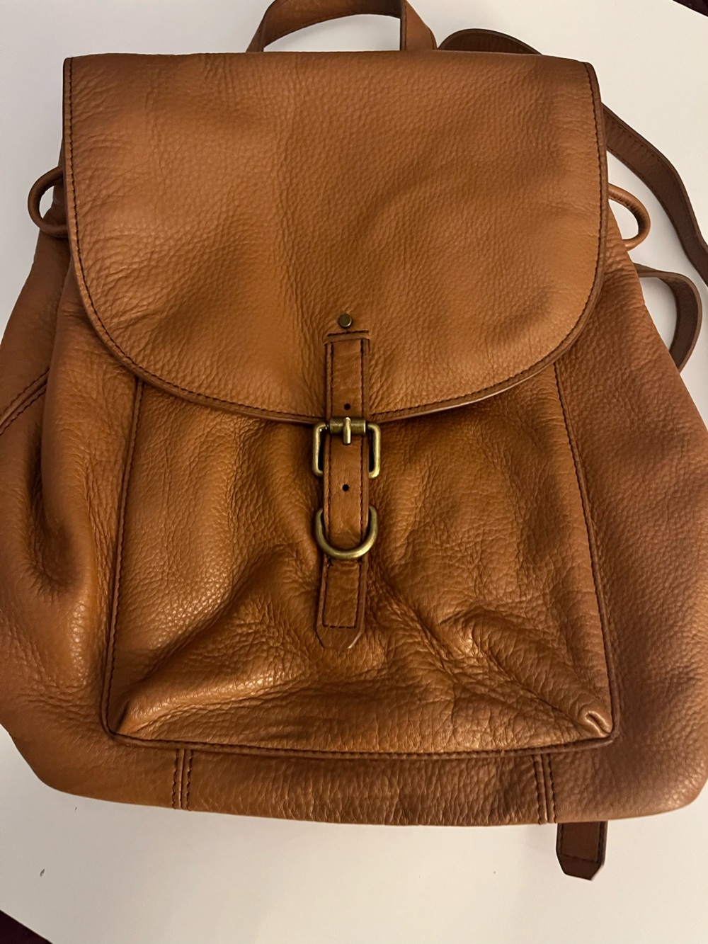 Lucky Brand Women’s Real Leather Backpack Bag - Brown Excellent Condition.